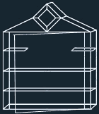 Luxus Sammler Vitrine Facette, 24 K vergoldet, 56 x 48 x 11 cm